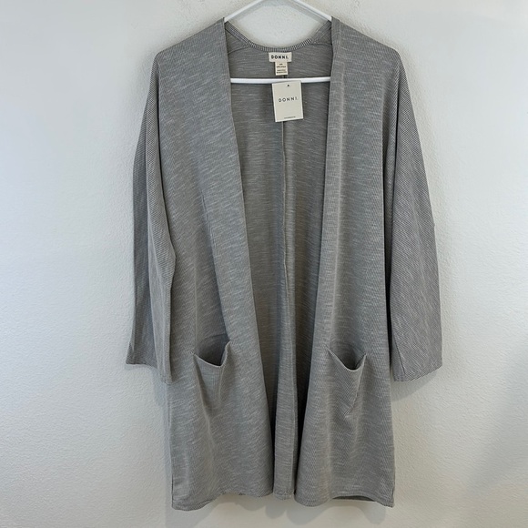 NWT DONNI Ribbed Sandwash Cardigan - Picture 2 of 12